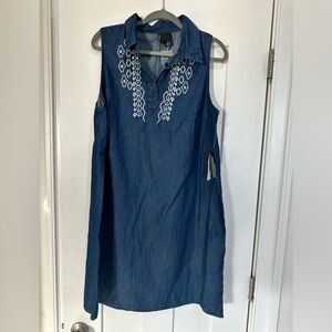 New Direction Women’s Denim Collar Dress NWT, Size XL